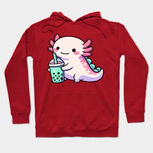 axolotl drink green tea boba Hoodie